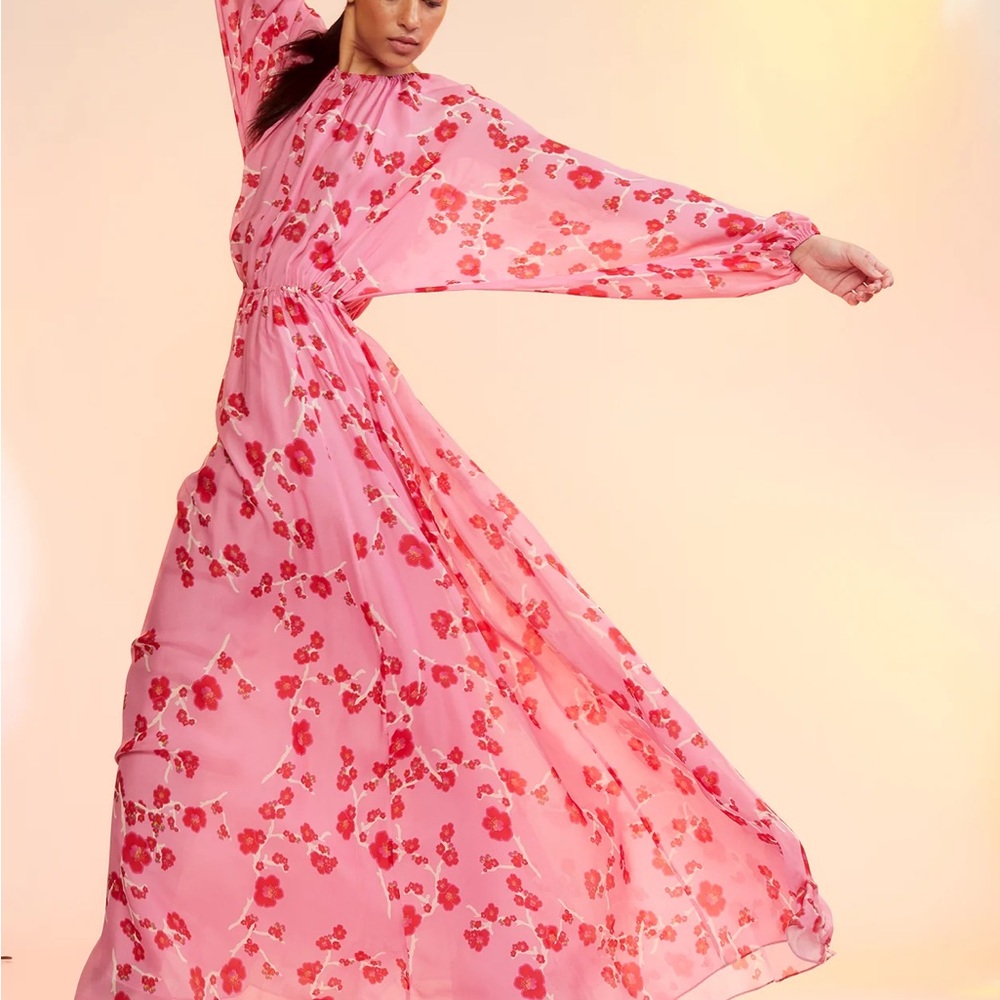 Cynthia Rowley Pink Floral Long Sleeve Dress